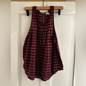 American Eagle Outfitters Burgundy Striped Tank Top